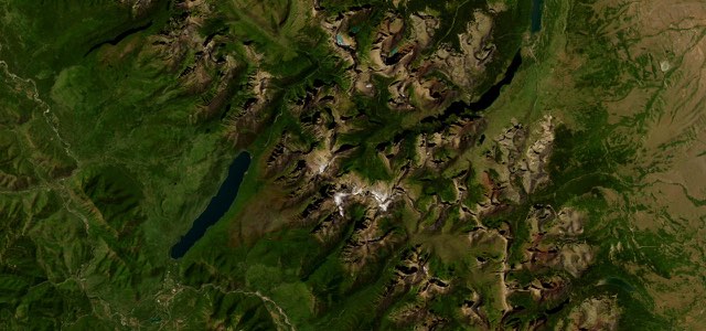 Satellite map of Going-to-the-Sun Road, The West