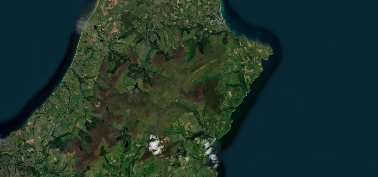 Satellite map of Snaefell Mountain Road, Isle of Man