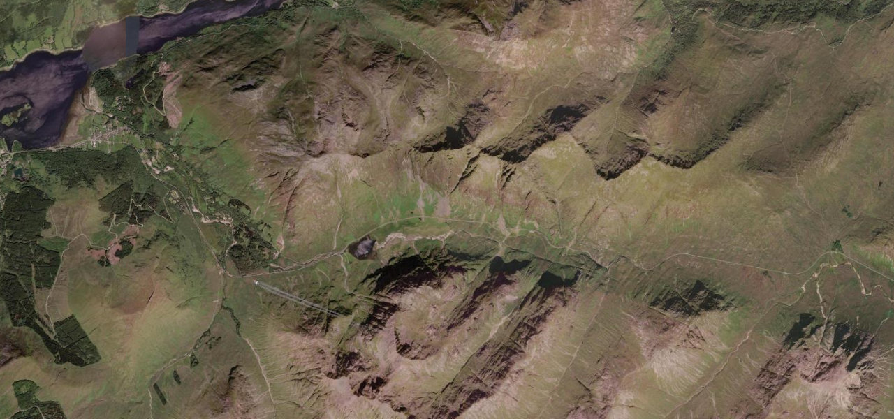 Satellite map of Glencoe, Scotland