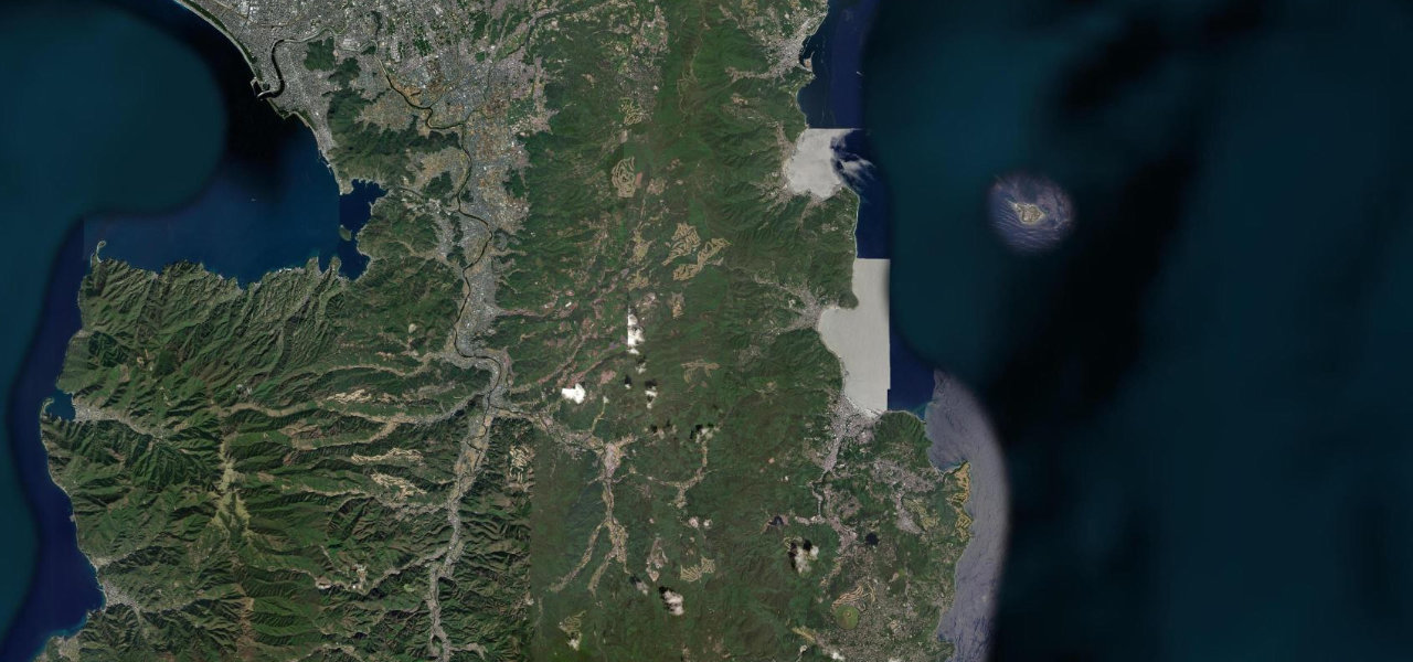 Satellite map of Izu Skyline, Japan