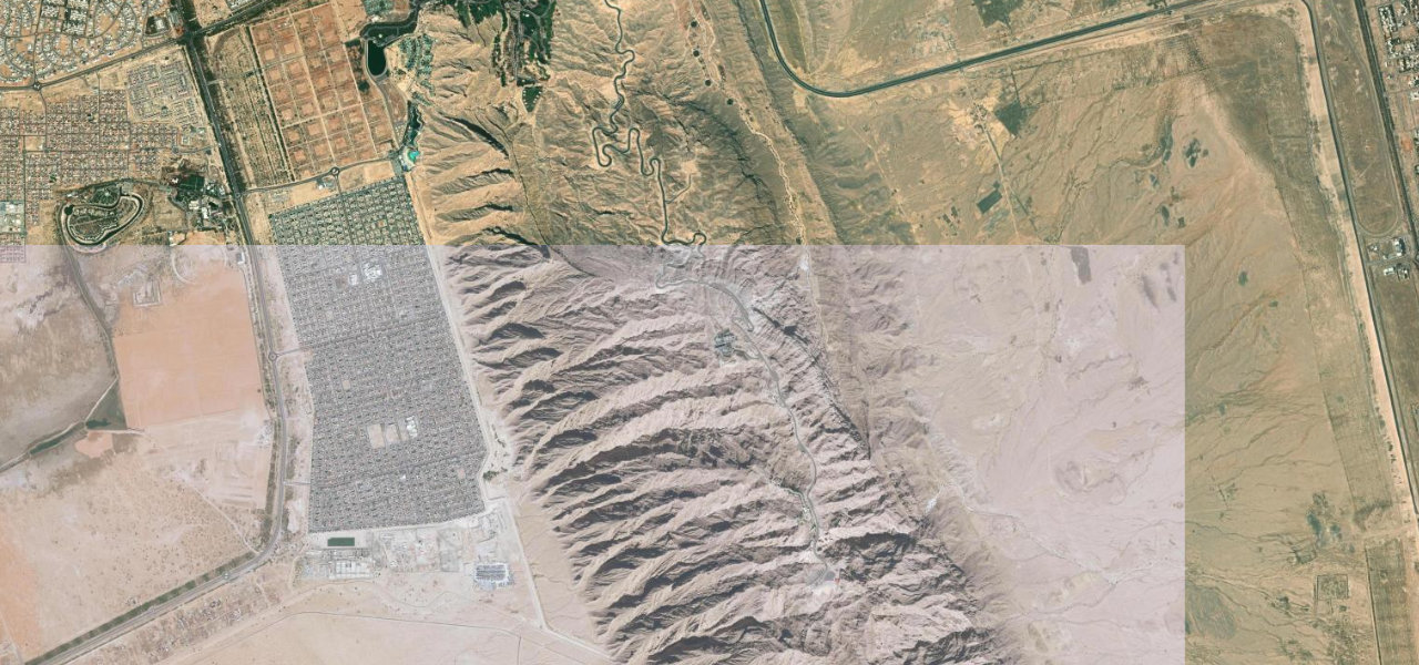 Satellite map of Jebel Hafeet, UAE