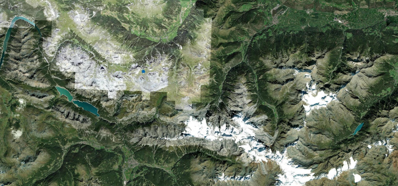 Satellite map of Stelvio Pass, Italy