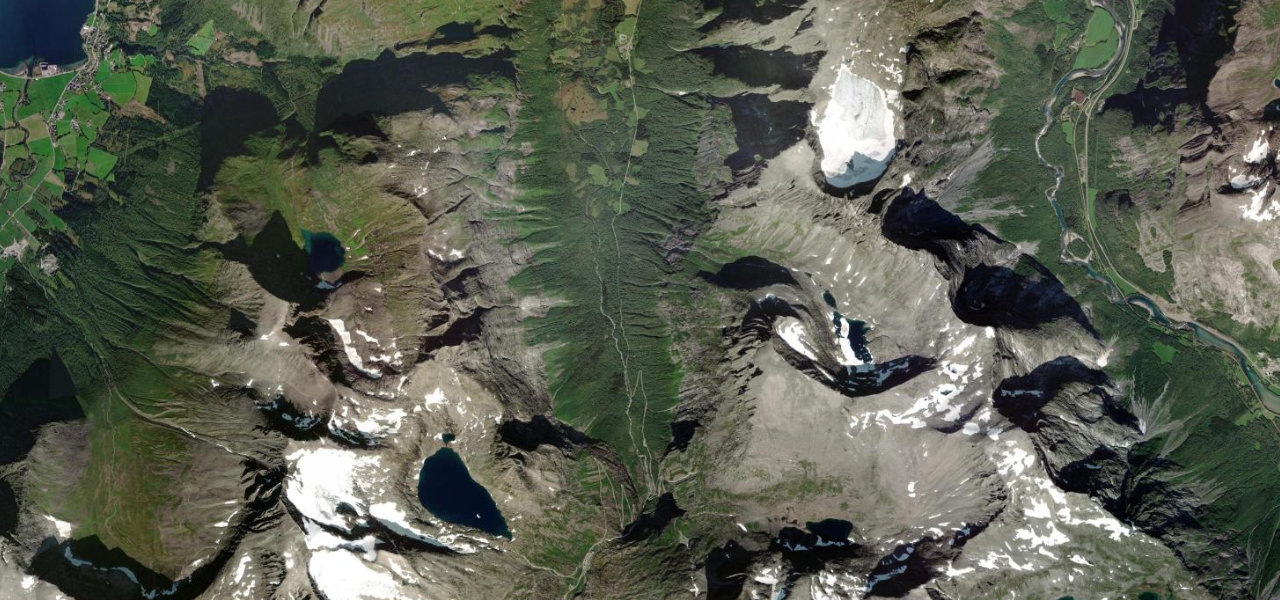 Satellite map of Trollstigen, Norway